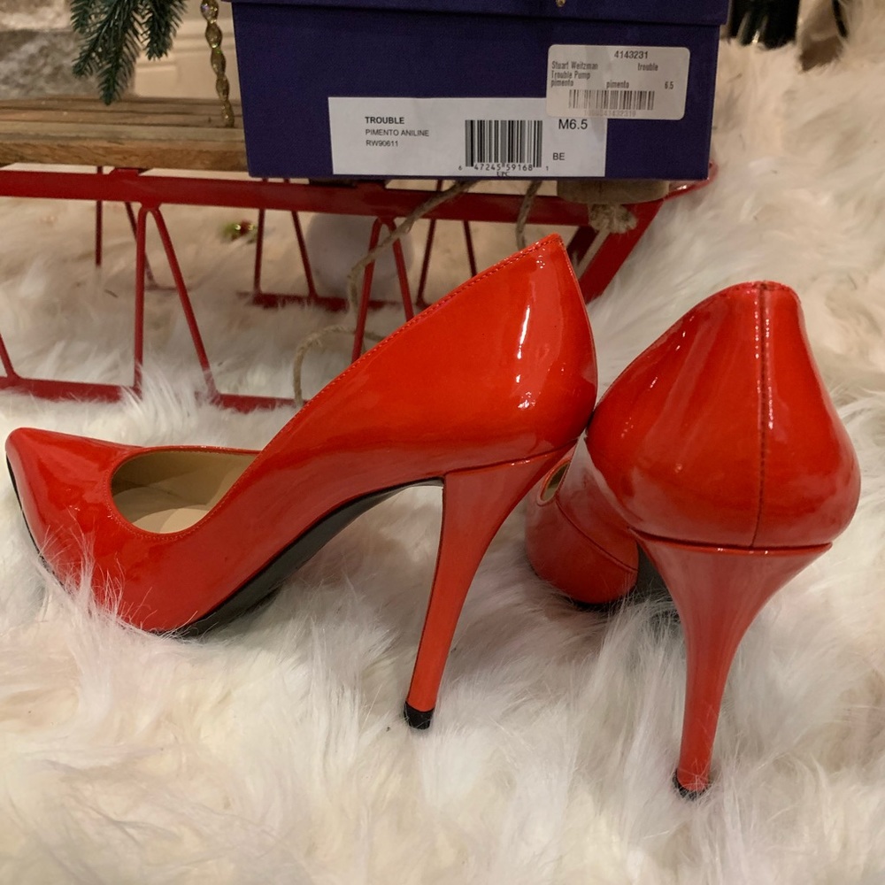 Red Patent Stuart Weitzman Trouble Heel Easter - image 6